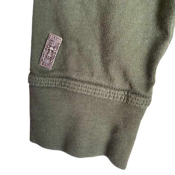Y2K Blac Label Sweatshirt Full Zip Women's 2X Olive Green Embroidered Metal Punk - Picture 5 of 9